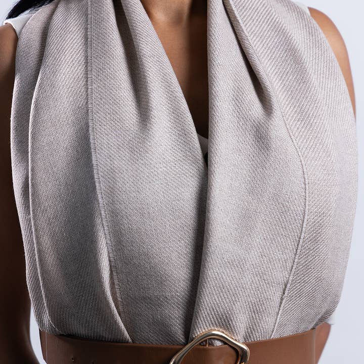 Pashmisy - Wholesale Wrap - Women's - Lightweight Wool Shawl in Oatmeal Brown1