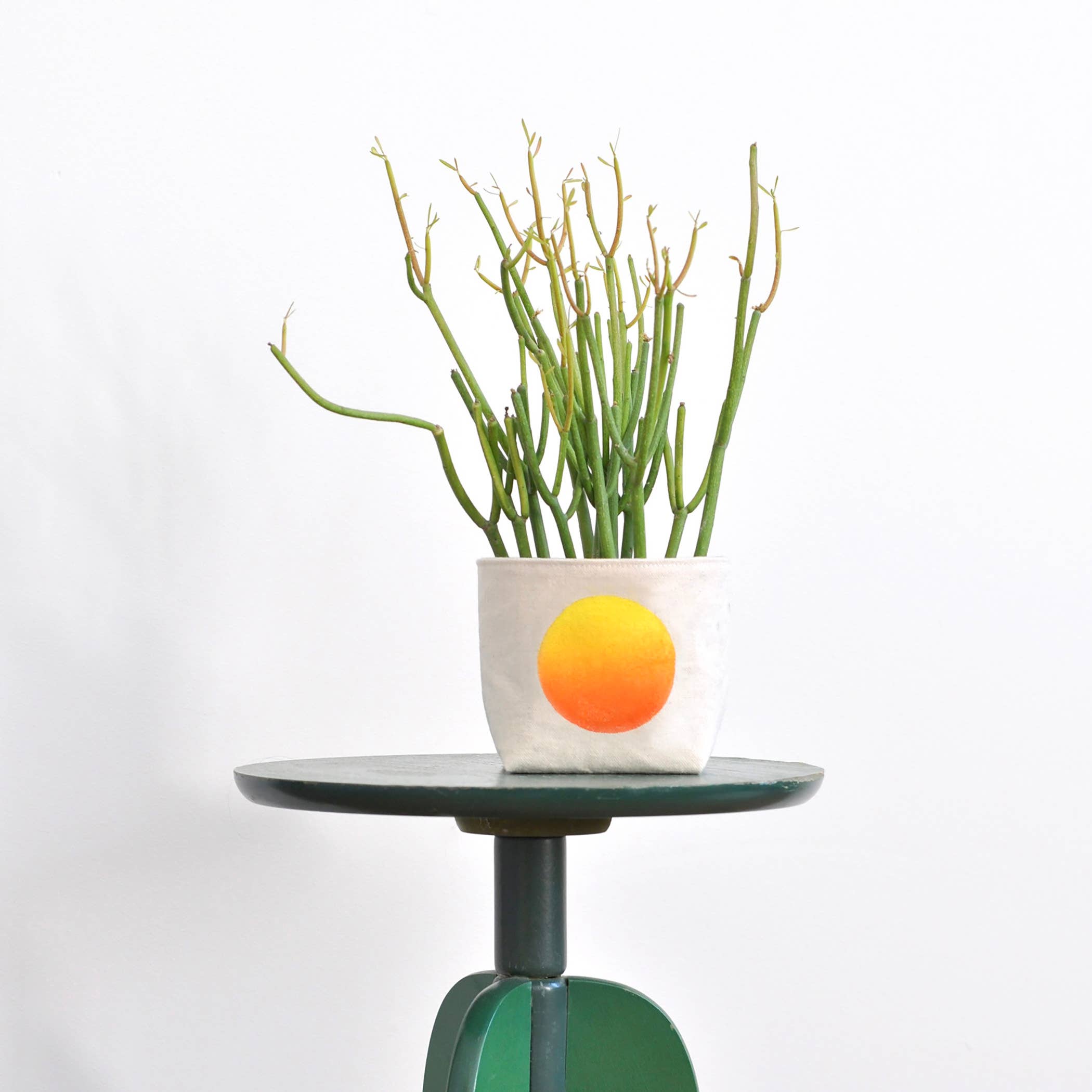 Gray Green Goods - Wholesale Plant Pot - Ombre circle blockprint canvas planter—4"4