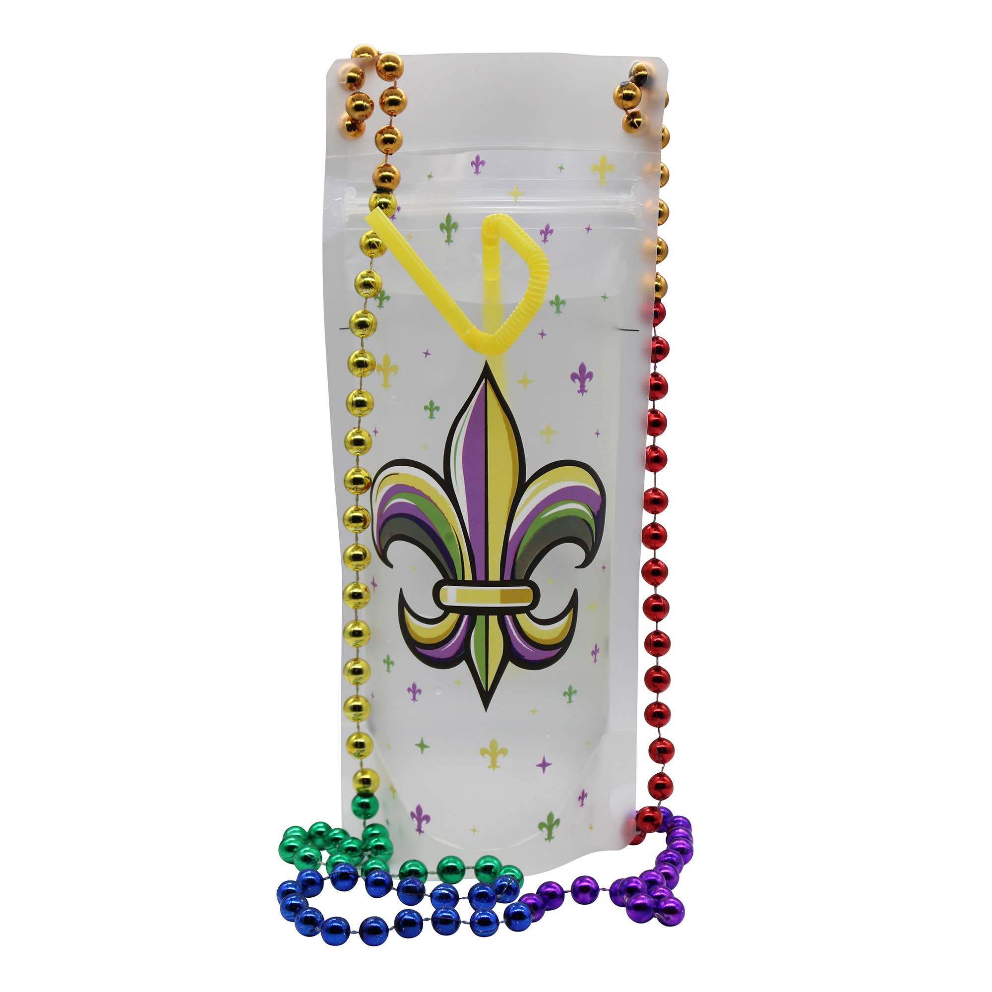 NeckSip – wholesale Party gift – FLEUR-DE-LIS Mardi Gras Wearable Drink Pouches (16oz | 2-pk)11