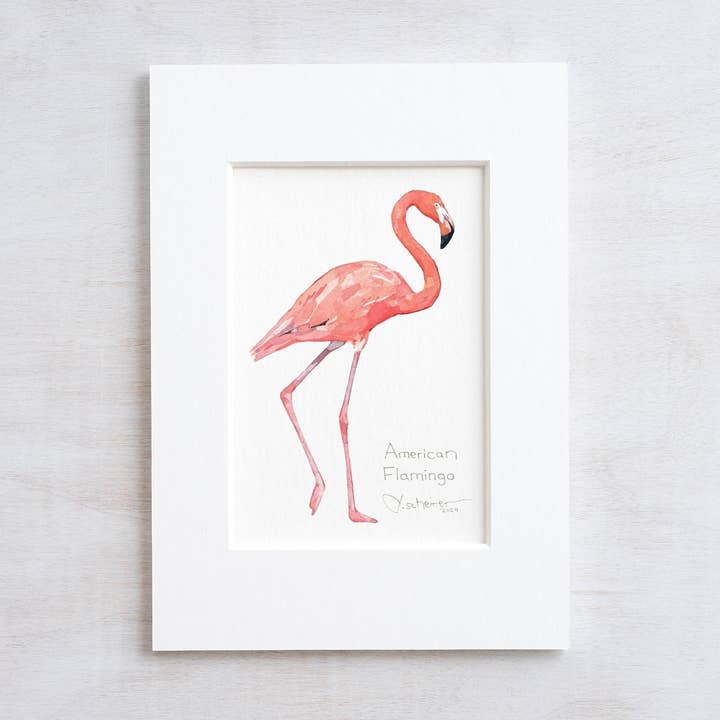 Flamingo Miniature Art Print for wholesale by Studio Tuesday