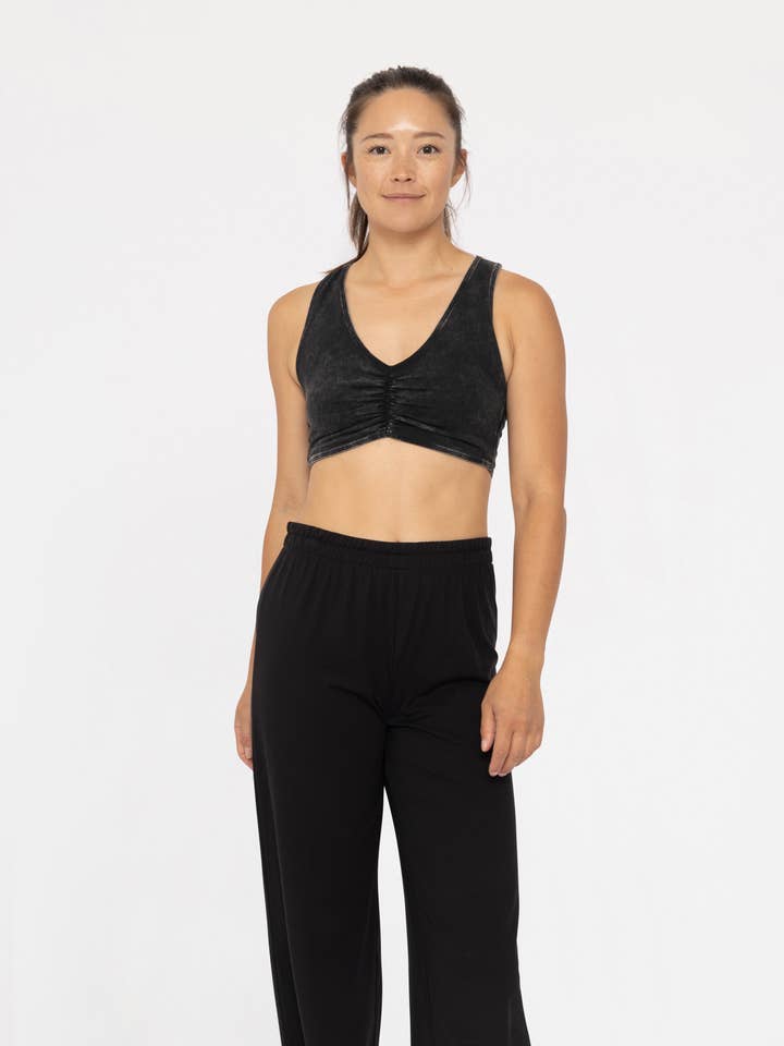 Mono B - Wholesale Sports Bra - Women's - Mineral Wash Cotton Blend Racerback Bra