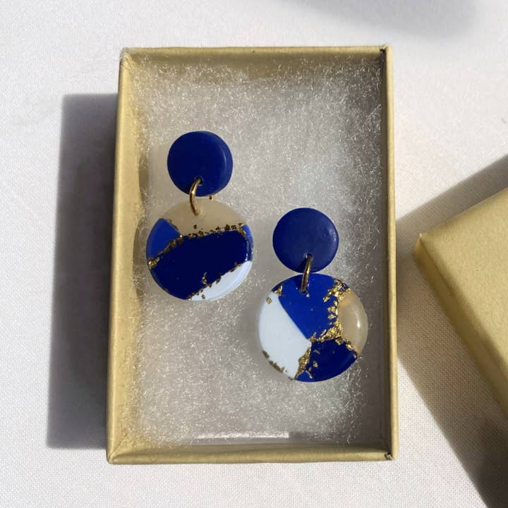 brincos redondos de argila polymer por atacado de Plume créative