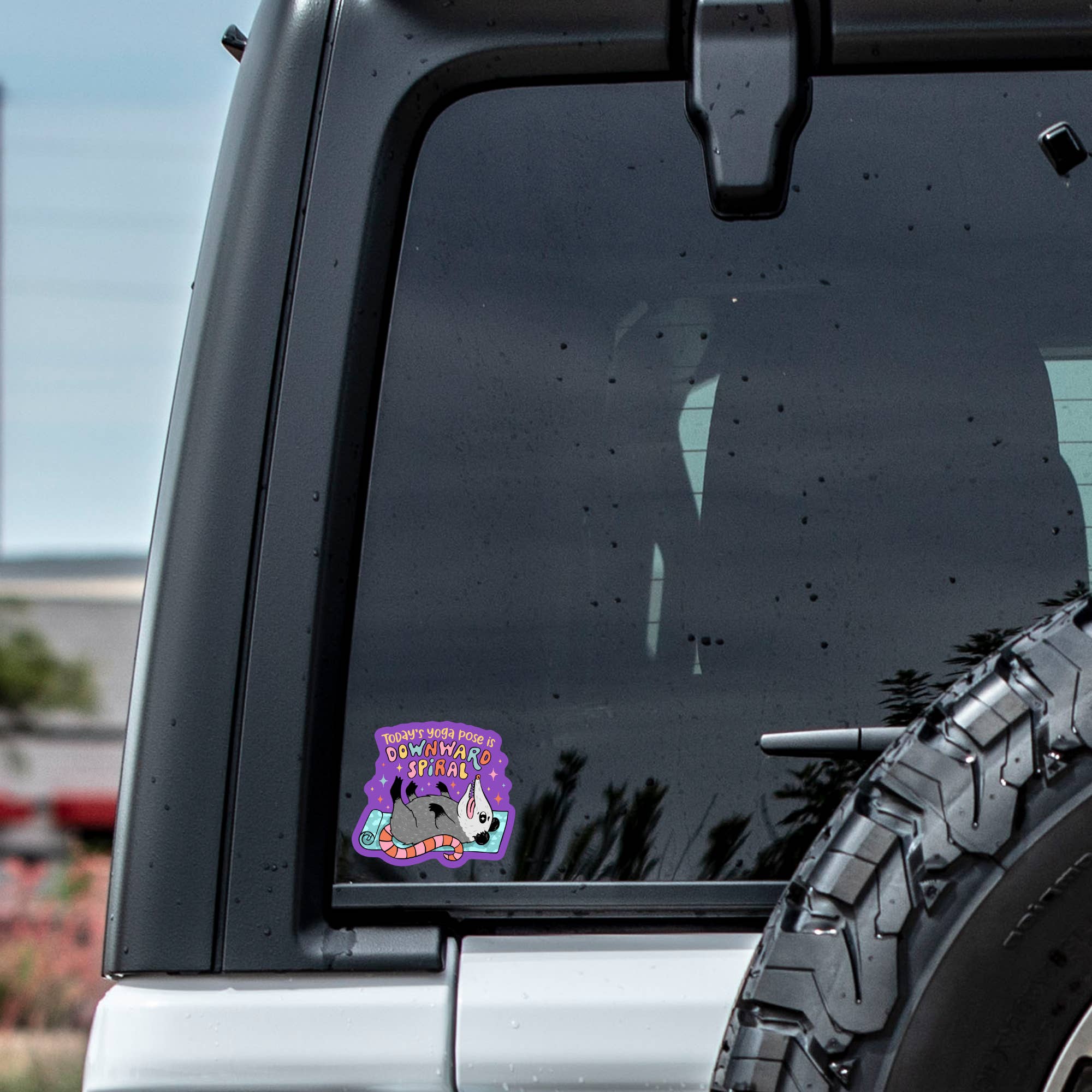 Juju and Moxie - Wholesale Sticker - Yoga Funny Mental Health Opossum High Quality Vinyl Sticker3