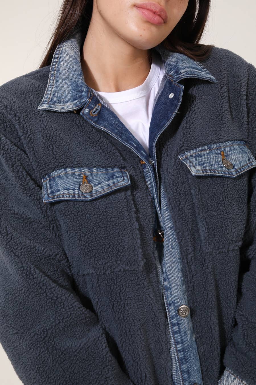 Attrait Paris – wholesale Päls/fuskpäls - Dam – Jeanrock med kort päls i bi-material17