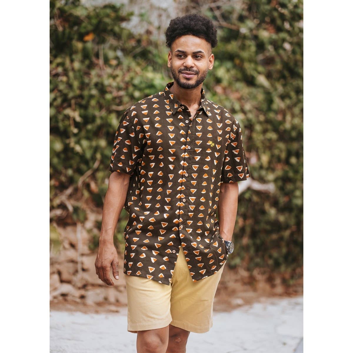 Brown Men's Shirt Guadalupe for wholesale on Faire0
