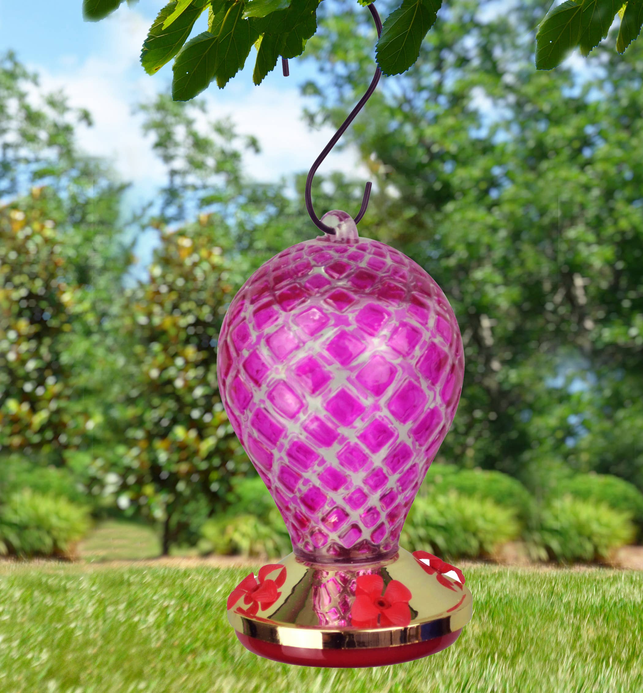 RCS Gifts - Wholesale Bird Feeder - Purple Glass Hummingbird Feeder - 26 oz