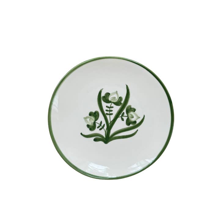 Assiette à salade florale peinte à la main de Lisbonne pour la vente par Provvista Designs