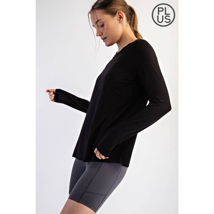 Rae Mode - Wholesale Lounge Top - Women's - PLUS SIZE VISCOSE MODAL LONG SLEEVE TOP