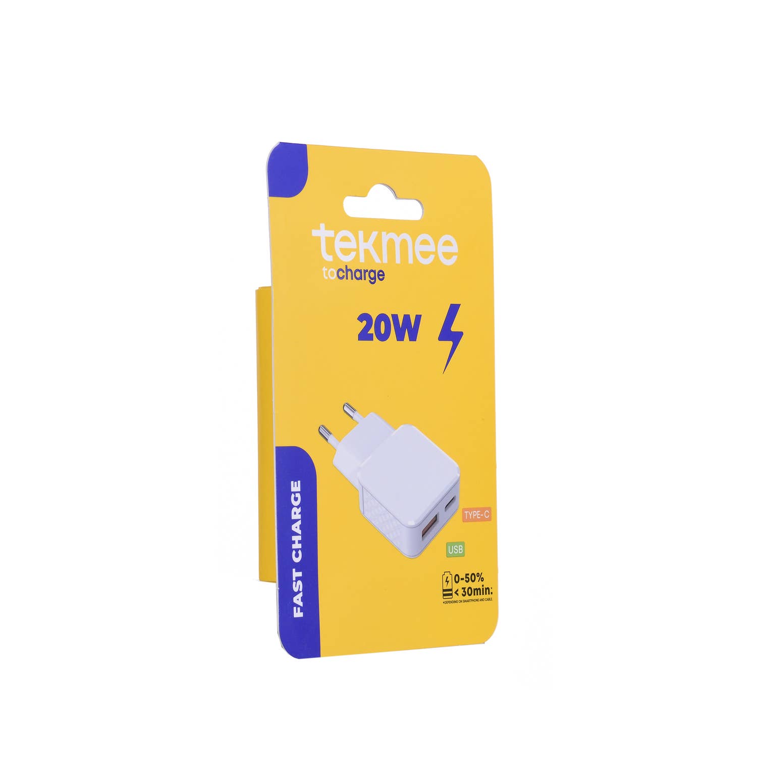 Tekmee - Wholesale Portable Charger - Slim wall charger 2 USB ports & Type C - 20 W2