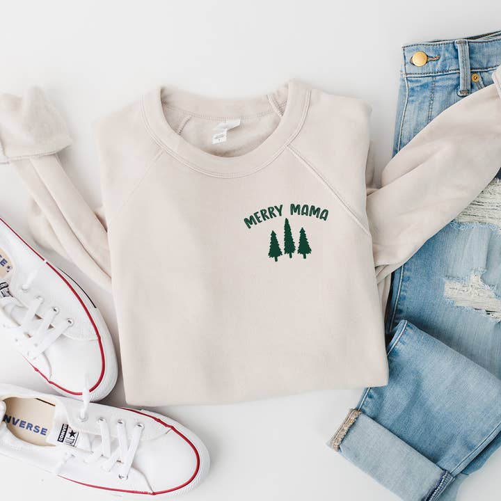 Merry Mama Tee ou Crewneck por atacado de designtwentyfive