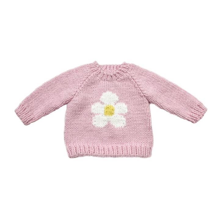 Flower Sweater Pink Baby Girl Spring Kid Apparel for wholesale by Figgy Friends