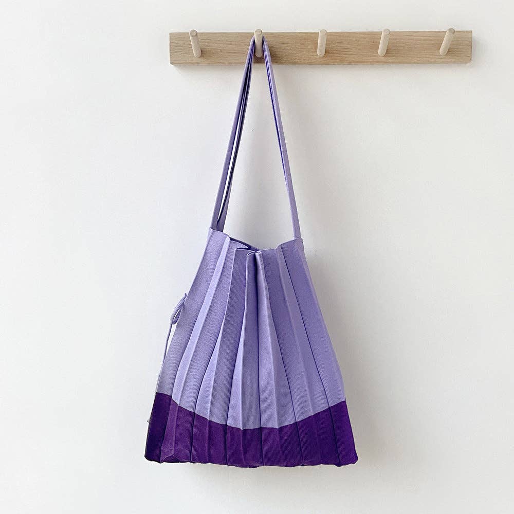 SueSilkHK – Engroshandel Tote bag - Dame – Ny single-skulder harmonika taske - Håndlavet farverig strikket tote til studerende og damer2