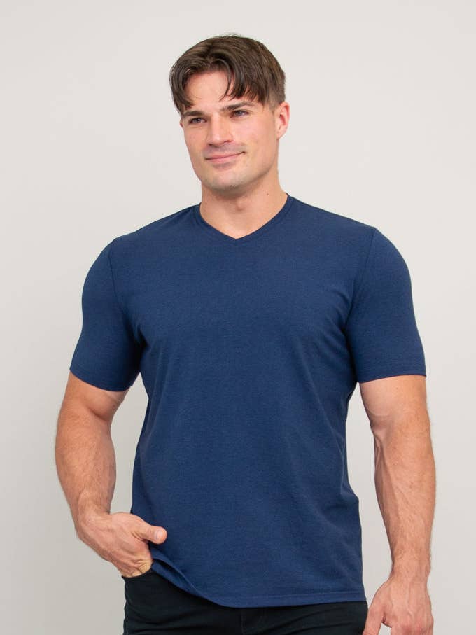 Adam kortærmet skjorte, indigo, bambus for engroshandel hos Blue Sky Clothing Co LLC