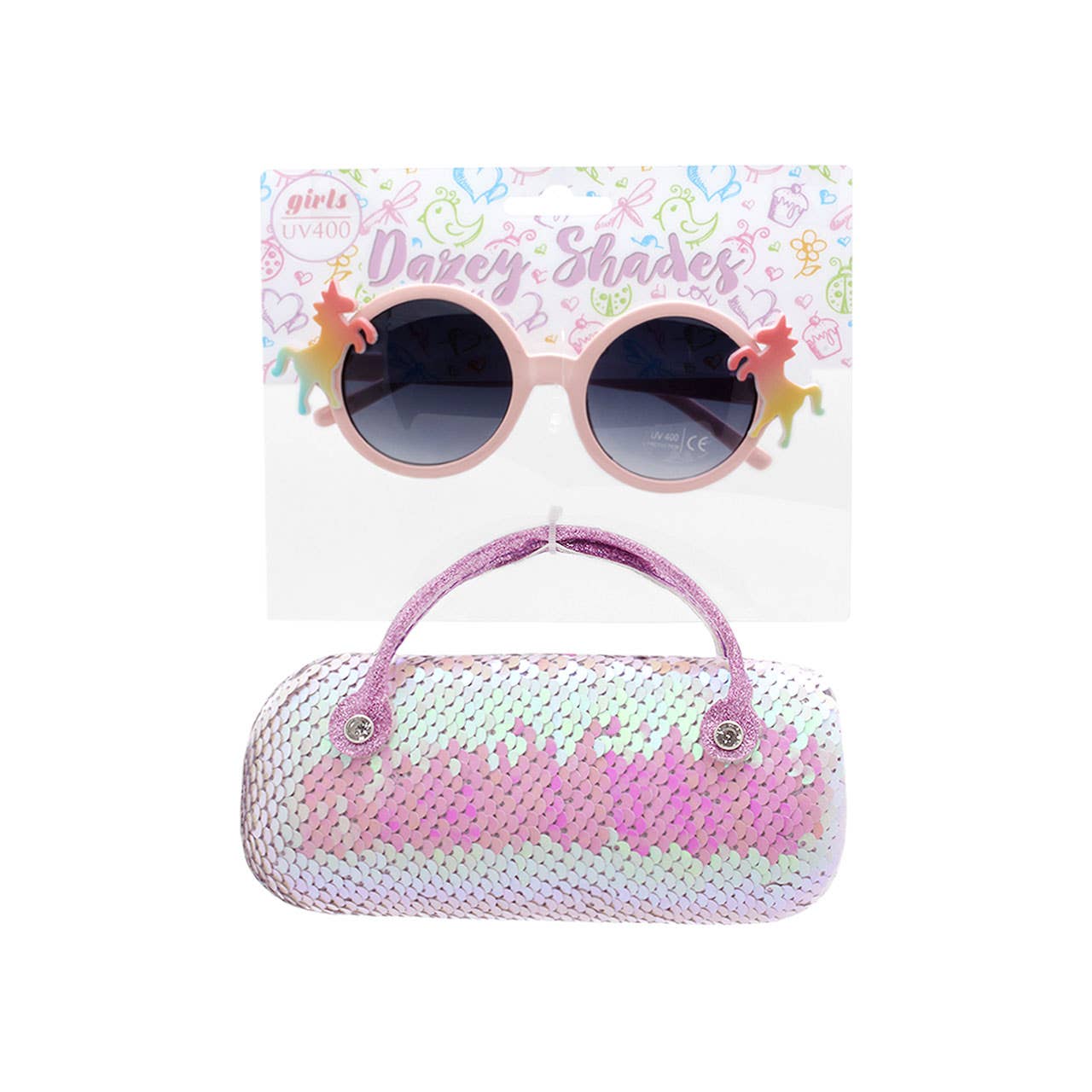 Shark Eyes, Inc - Wholesale Sunglasses – kids - Kids Sunglass Combo Set With Case Unicorn Girls Fashion