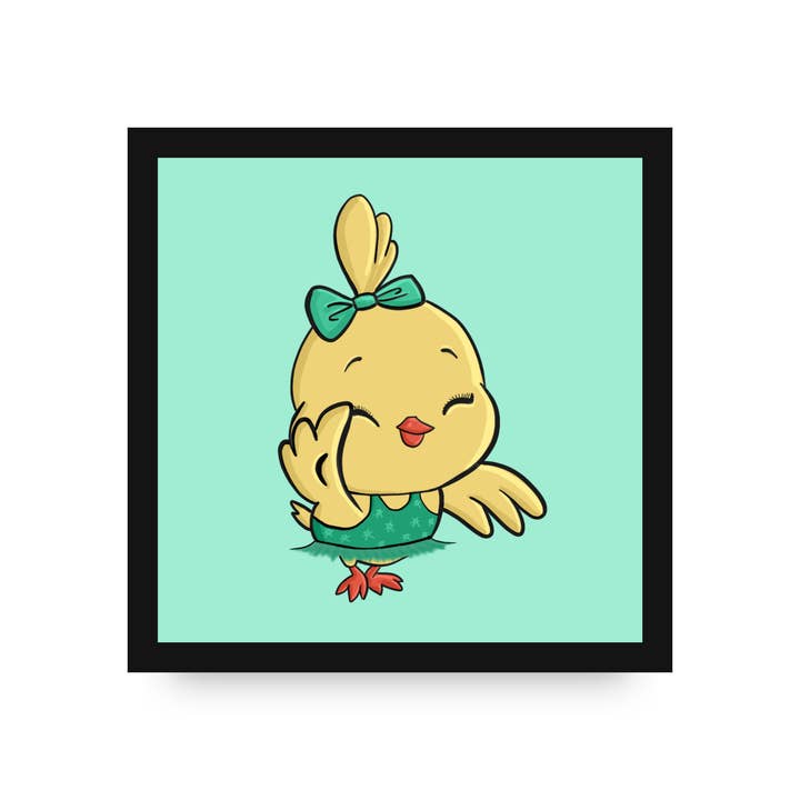 Bella the babyBird Framed Canvas by Dancing Littles Jungle for wholesale by Dancing Littles Jungle