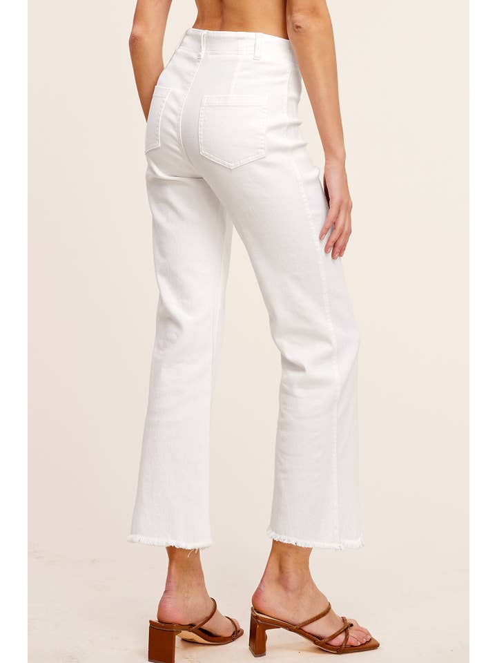 La Miel – Calças - Mulher por atacado – MCP3113-Calças Flare elástica de Cintura Alta Lavada e Macio35