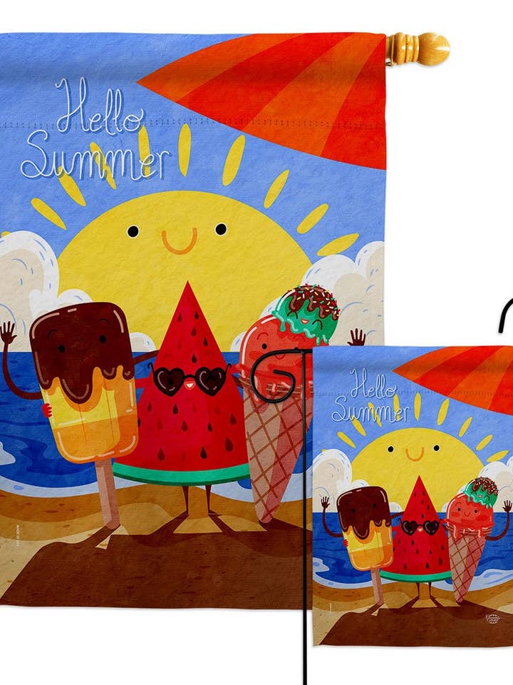 Summer Buddy Zomer Plezier en Zon Zoete Fruit Decor Vlag voor wholesale door Two Group Flag Co