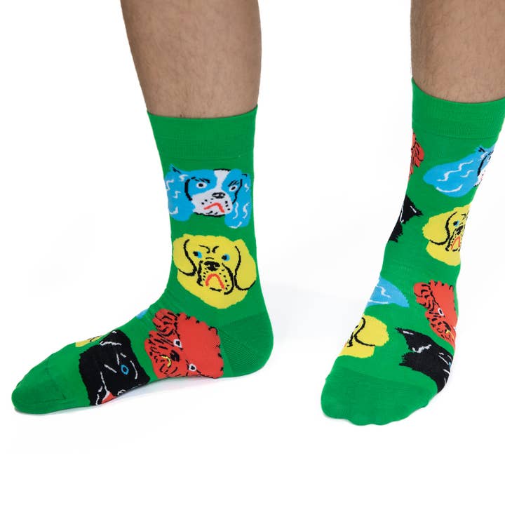 Yellow Owl Workshop - Wholesale Socks - Men's - Kristina Micotti Dogs - Large Crew Socks - Colorful Socks1
