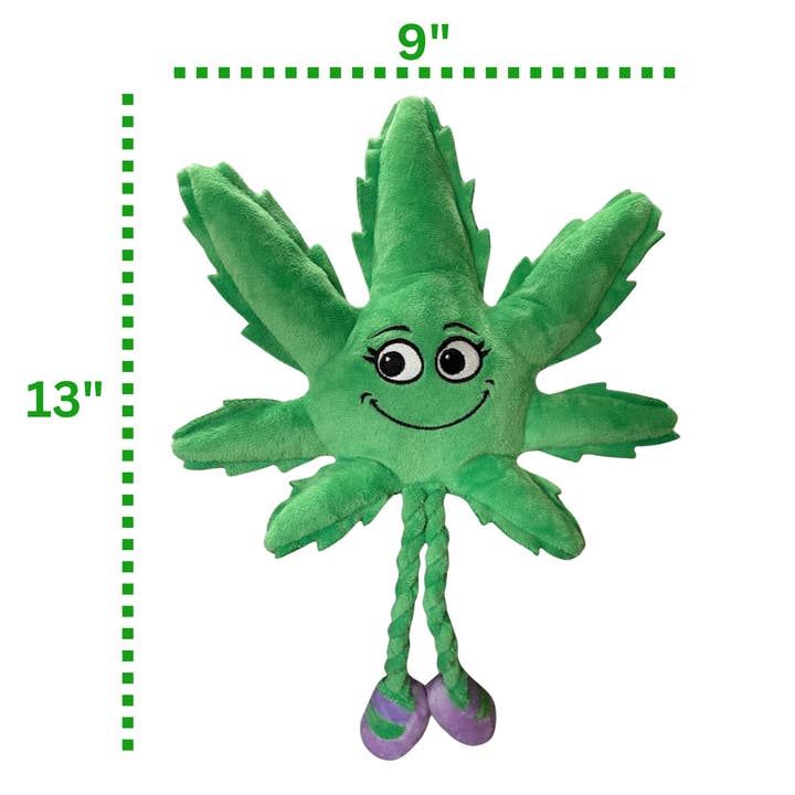 PAW:20 - Wholesale Pet Squeaky Toy - Dog - Mary Jane the Marijuana Leaf, 420 Dog Toy & Shelf-Sitter6