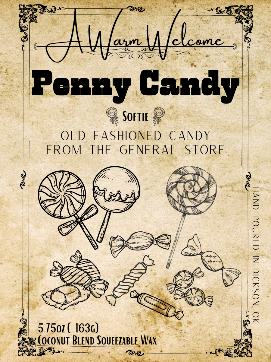 A Warm Welcome - Wholesale Wax Melt - Wild West: Penny Candy Softie | Squeeze Wax Melt0
