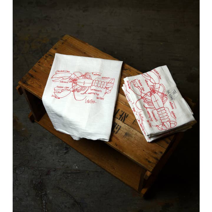 Girls Can Tell - Wholesale Tea Towel - Lobster Tea Towel | kitchen | flour sack | dish towels