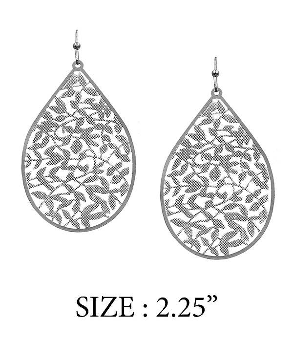 Jewelry Max - Wholesale Dangle Earrings - ( C781 ) METAL LEAF DROP EARRING