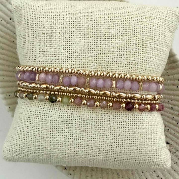 Conjunto de Pulseiras de Pedra Preciosa de Jade Roxo por atacado de Hayden B. Jewelry