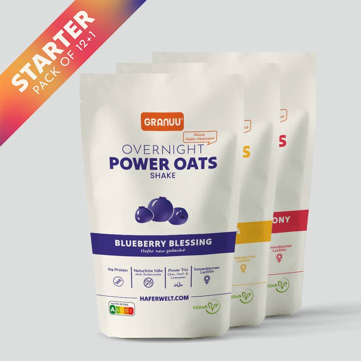 Granuu by Haferwelt - Wholesale Oats - Granuu Overnight Power Oats Bestseller Kit (12 packs + 1 Free Pack) – Fuel Your Day with Flavor
