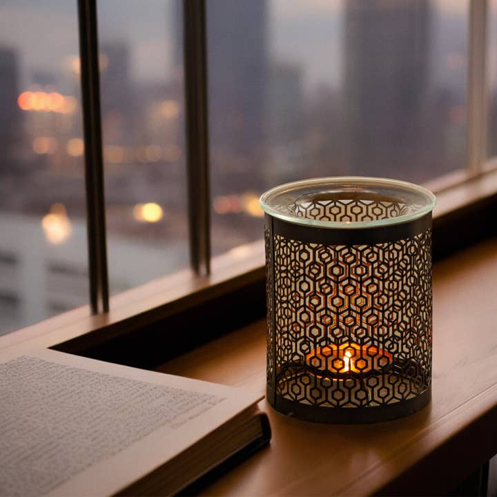 Zen'Arôme - Wholesale Oil Warmer - Metal Cutwork Incense Burner with Glass Dish Le Parfait10