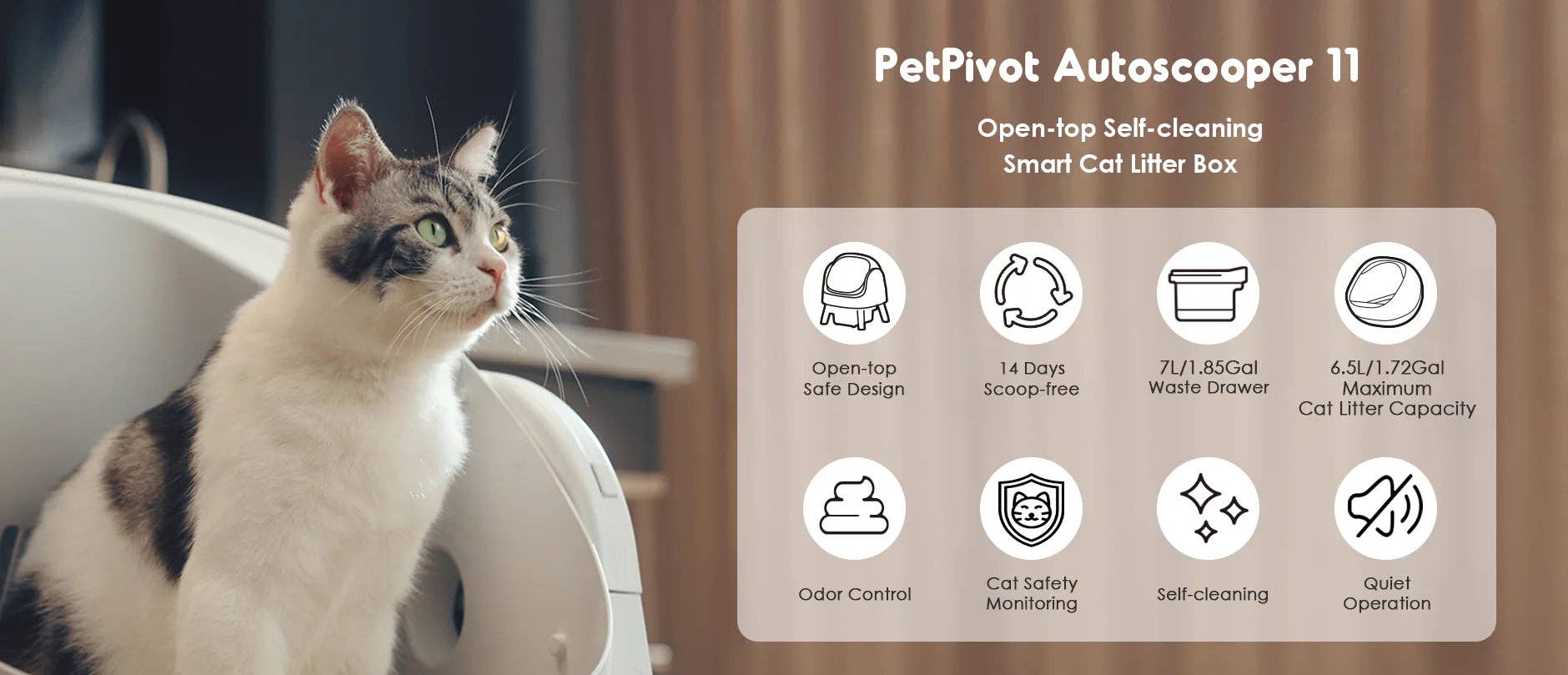 Fresh Whisker - Wholesale  - Pet Pivot Open-Top Self Cleaning Cat Litter Box, Automatic Cat Litter Box1