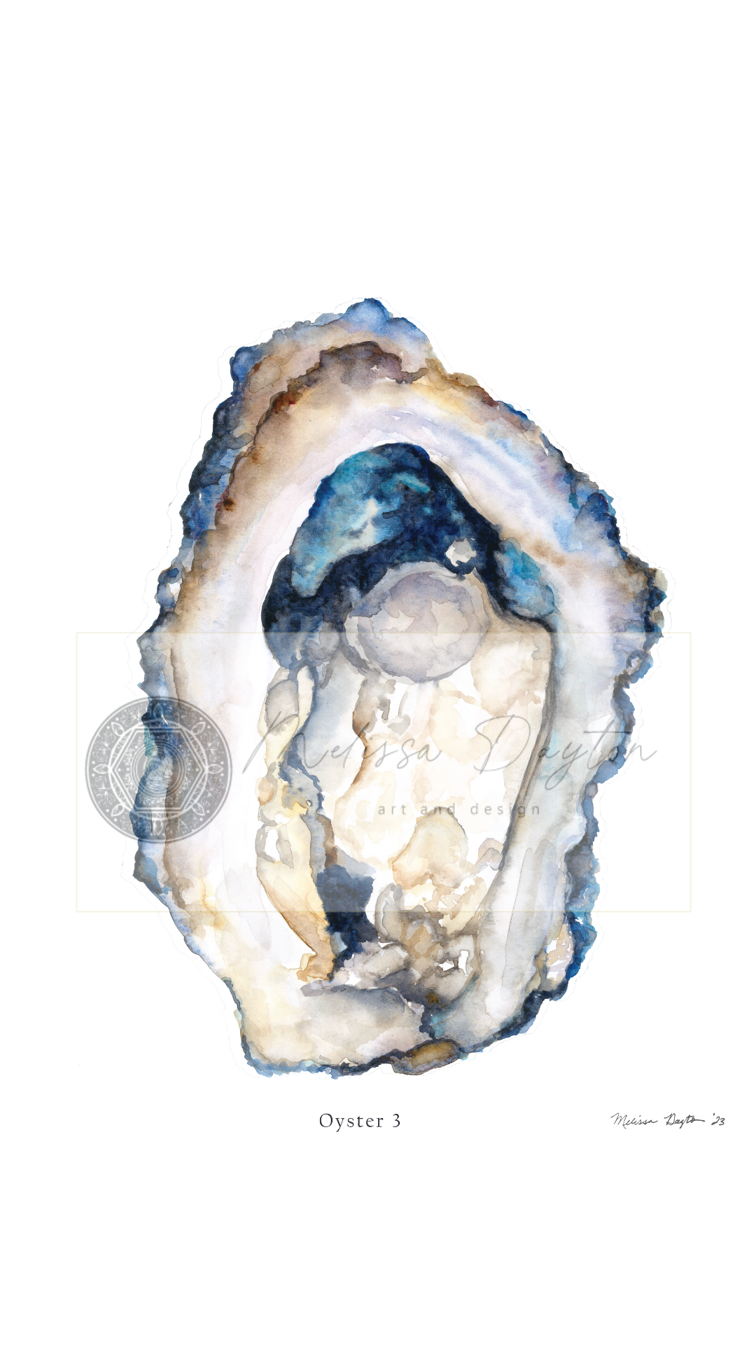 Melissa Dayton Art and Design - Wholesale Gallery Wall Set - Oyster Fine Art Prints- set 6-framed 11 x 145