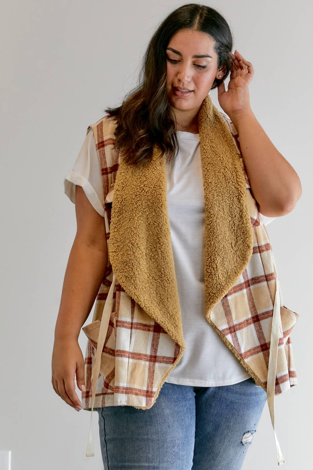 Davi & Dani - Vente Veste – femme - VESTE À MANCHES LONGUES À CARREAUX PLUS16