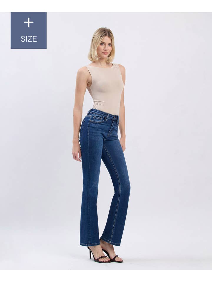 LITTLE SUNSHINE PLUS SIZE HIGH RISE BOOTCUT JEANS T5351-P for wholesale on Faire