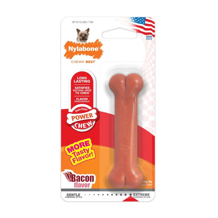 NYLABONE DuraChew Bacon Bone Petite for wholesale by King Wholesale Pet Goods