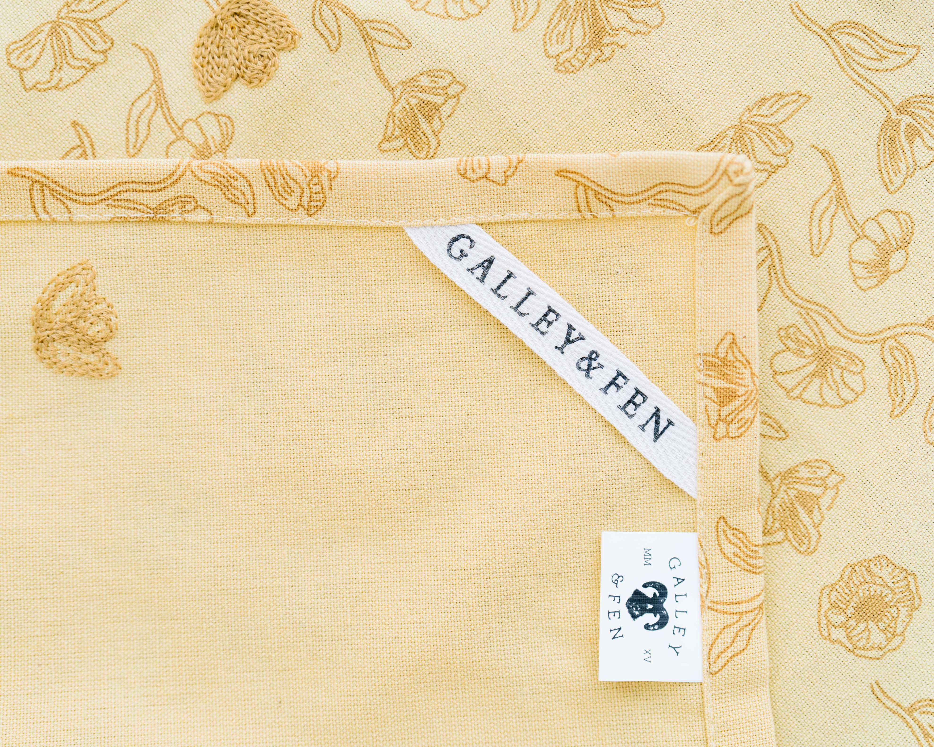 Galley and Fen - Wholesale Tea Towel - Yellow Poppy Embroidered Tea Towel3