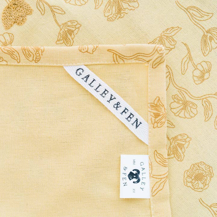 Galley and Fen - Wholesale Tea Towel - Yellow Poppy Embroidered Tea Towel3