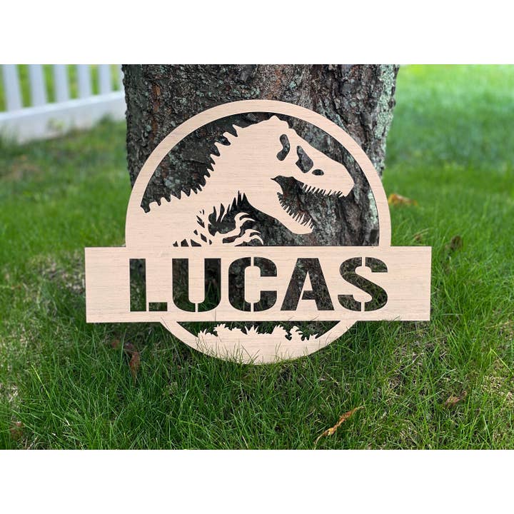 Personalized Dinosaur Bedroom Decor, Kids Wall Art for wholesale by Hudson Valley Makers Co.