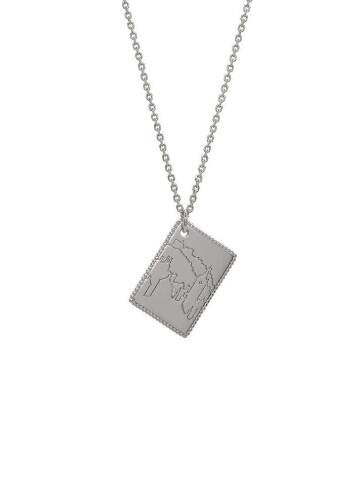'Love from Edinburgh' Postcard Sterling Silver Necklace for wholesale by Janus