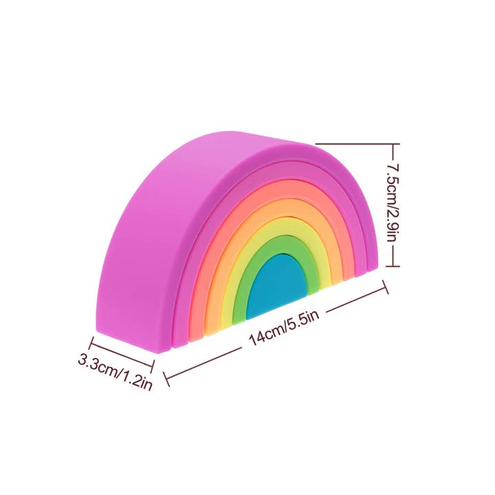 land of petite - Wholesale Stacking Rings Game - Baby - Rainbow Stacking Toy- Bright1