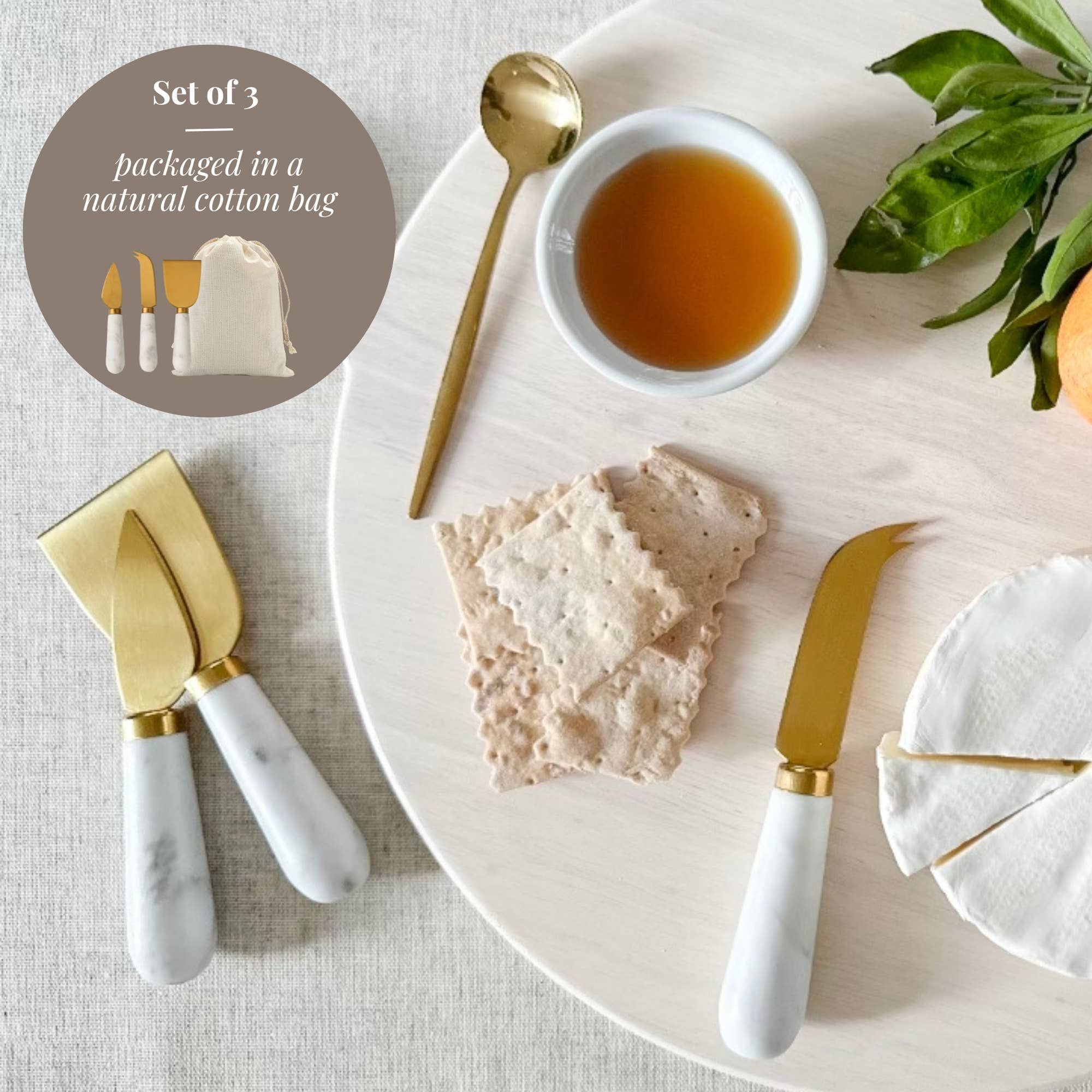HOST at HOME by The Bamboo Abode – wholesale Cheese spreader – White Marble Cheese Knives, Cheese Knife Gift Set3
