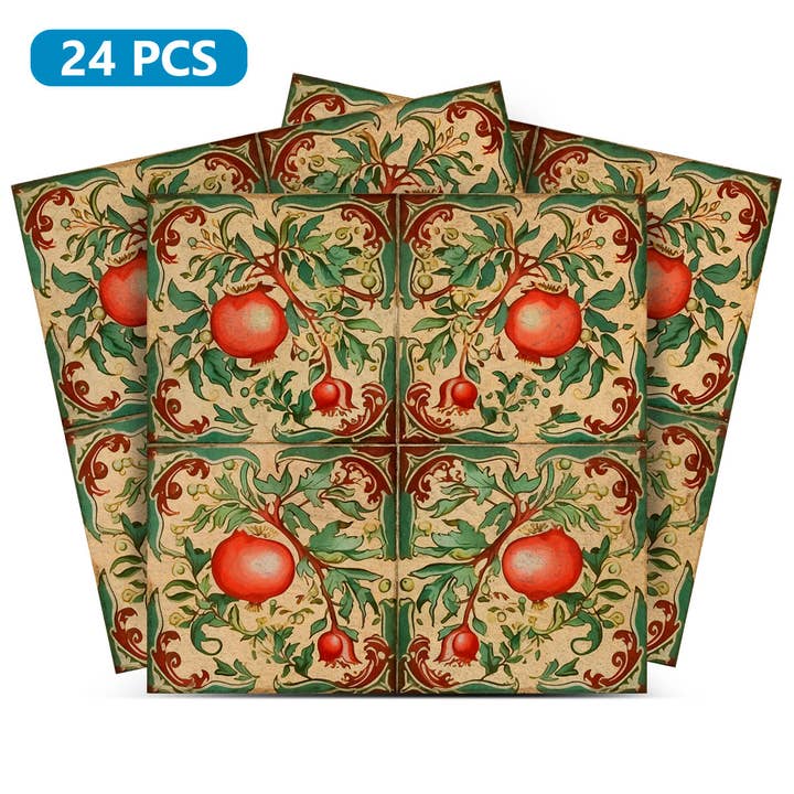 Granaatappel Retro Gemakkelijke Installatie Zelfklevende Kleurrijke Tegelstickers Model - L31 voor wholesale door Mi Alma LLC