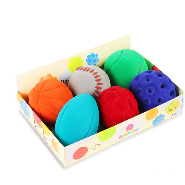 Sports 4" Ball Assortment (set of 6) for wholesale by Rubbabu