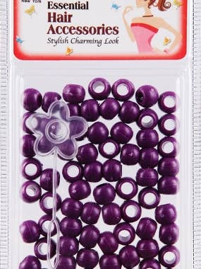 ROUND BEADS - LARGE - PURPLE for wholesale by MI Hair Distribution