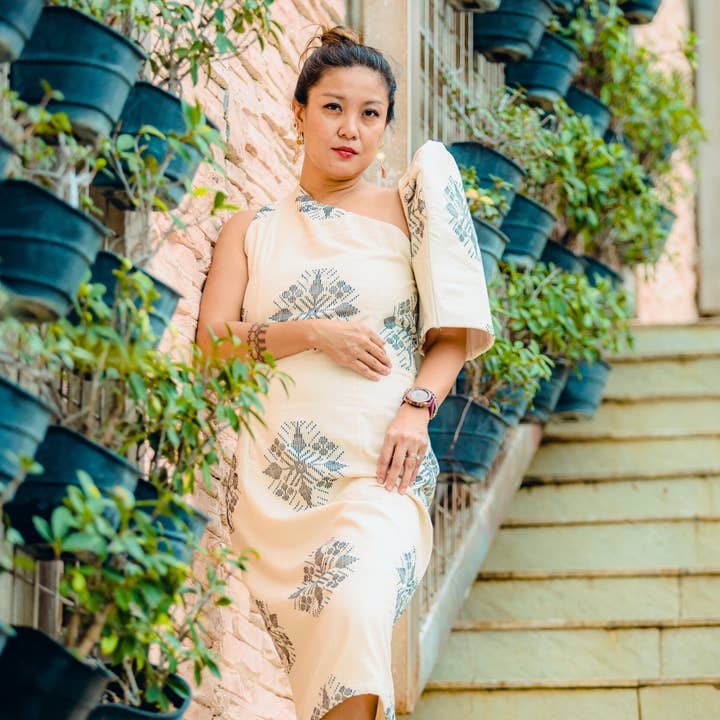 Vestido asimétrico Rocaya para venta al por mayor de Elle Karayan