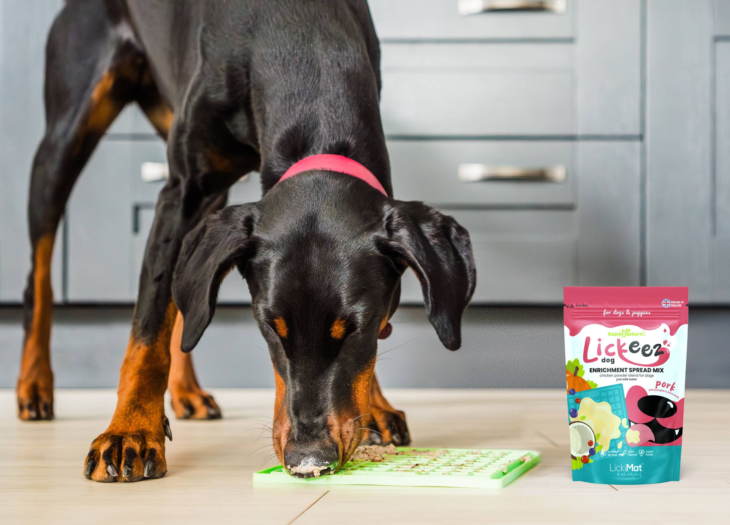 Natures Grub – wholesale Pet food – Dog – Supernature X LickiMat® Pork Lickeez Spread for Dogs 100g1