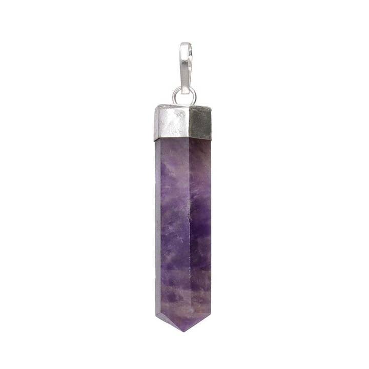 Amethyst Point Pendant in Silver Plating for wholesale by Vives de la Cortada S.L