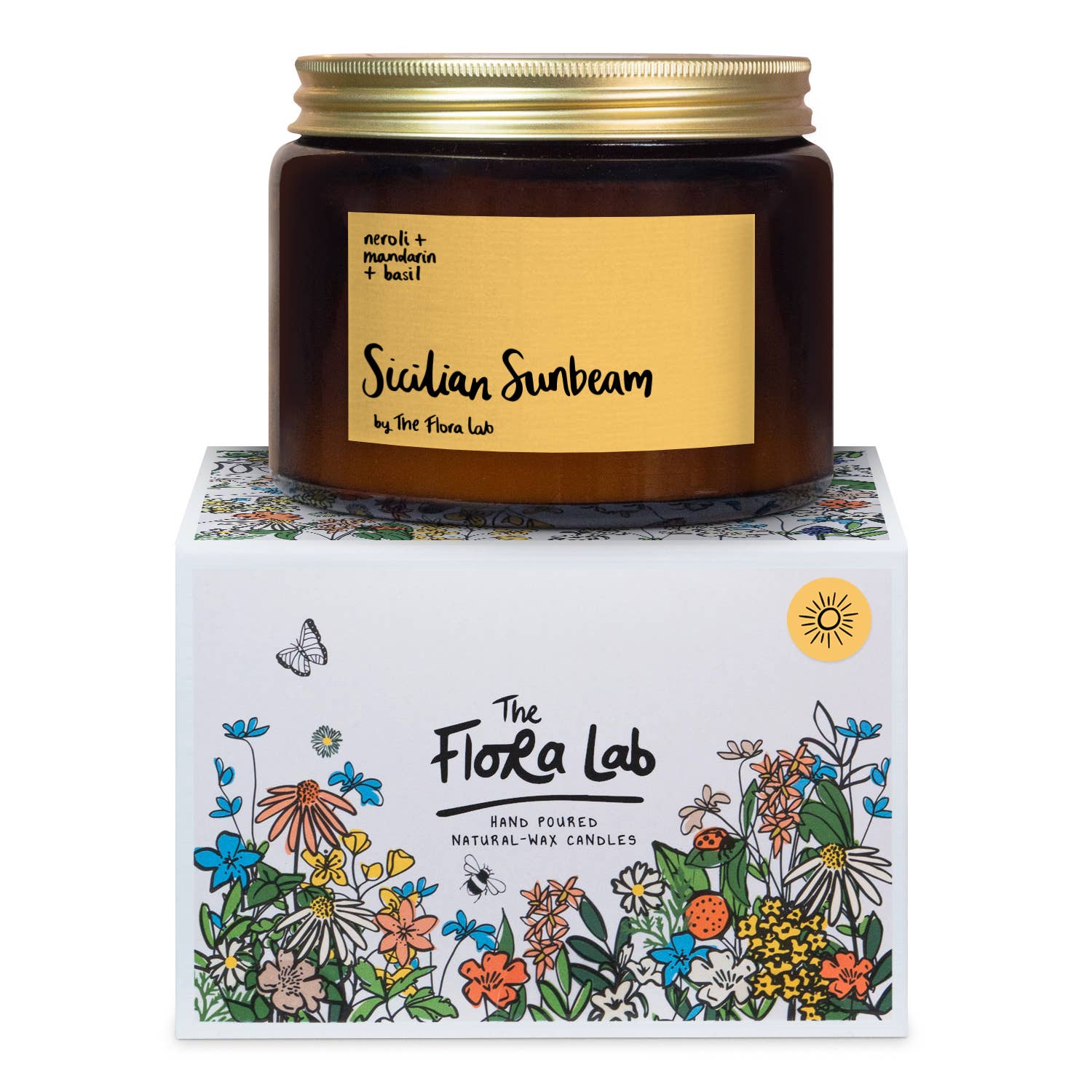 The Flora Lab | Hand Poured Natural-Wax Candles – wholesale Jar/filled candle – Sicilian Sunbeam Yellow Citrus Candle | Luxury Gift Candle7