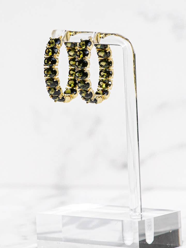 Ellipse Hoops - Peridot für den Großhandel von Native Gem