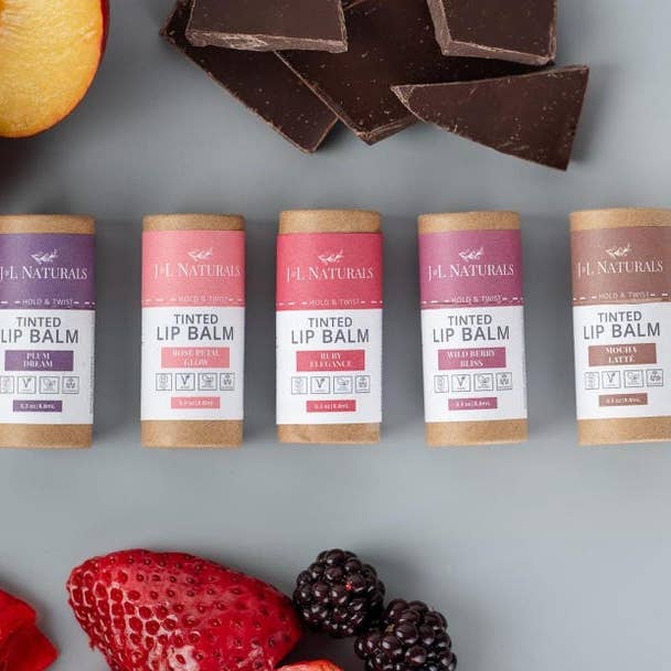J&L Naturals - Wholesale Lip Balm - Natural Tinted Lip Balms - with Shea Butter and Coconut Oil2