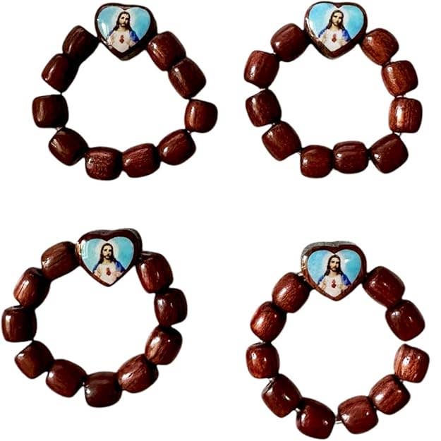 Wood Rosary Rings - Sacred Heart for wholesale by Catholica Shop